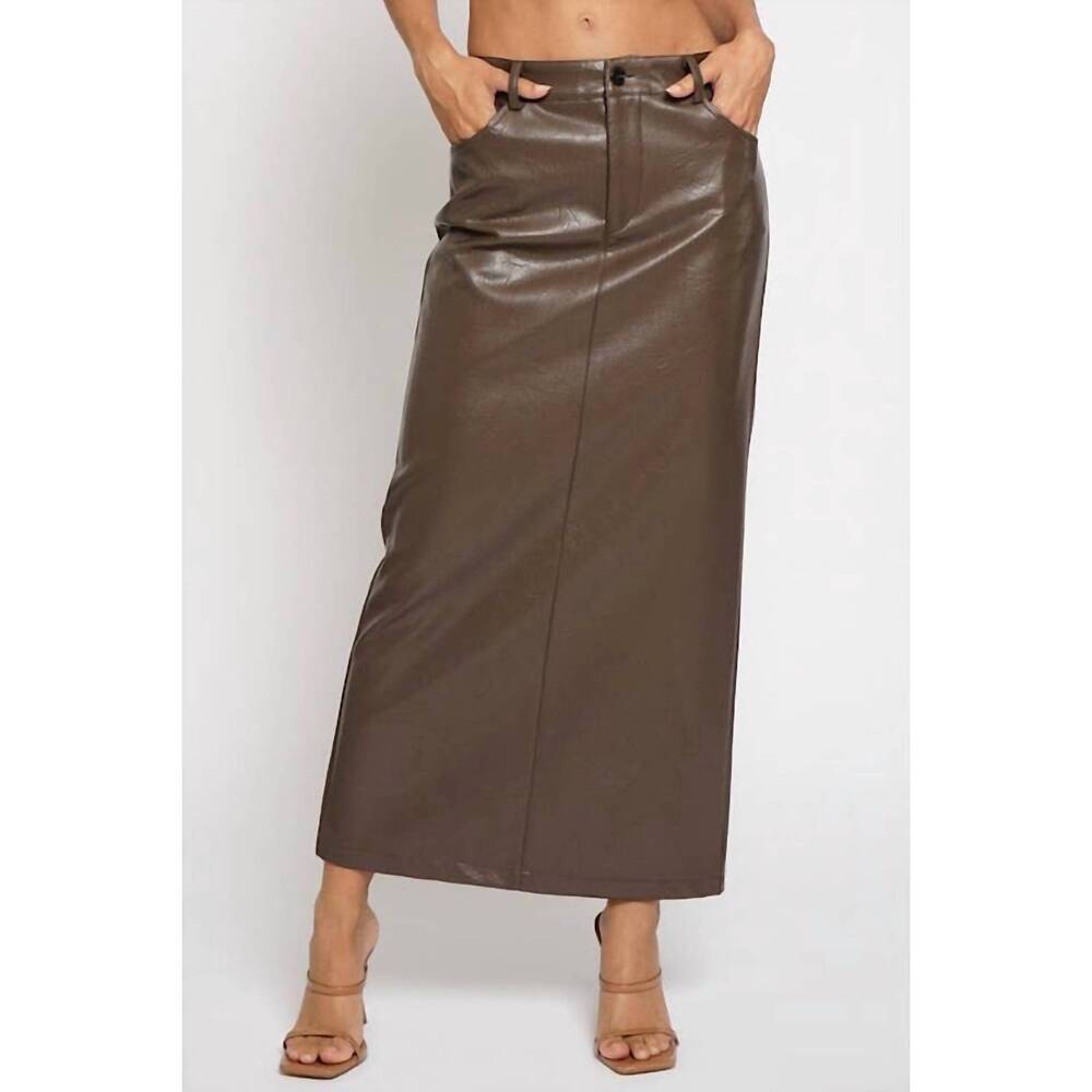 NEW SANS SOUCI better than chocolate leather skirt in brown